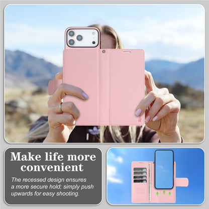 HGUANCASE For iPhone 17 Pro Max Case Wallet Stand Detachable Vintage Leather Phone Cover with Wrist Strap