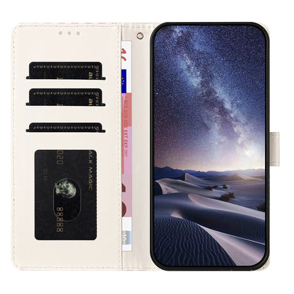 For iPhone 17e / 16e Case Star Pattern PU Leather Wallet Stand Phone Cover with Wrist Strap