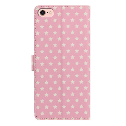 For iPhone 17e / 16e Case Star Pattern PU Leather Wallet Stand Phone Cover with Wrist Strap