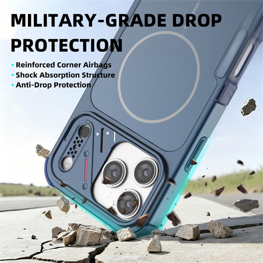 For iPhone 17 Pro Max Case Shockproof Airbag PC+TPU Phone Cover Compatible with MagSafe