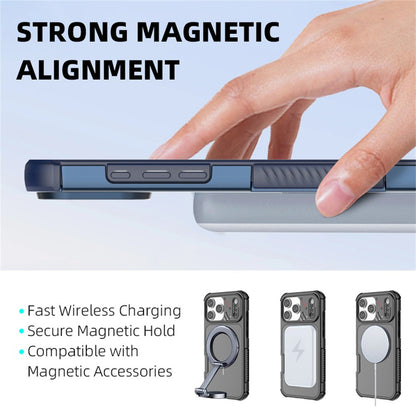 For iPhone 17 Pro Max Case Shockproof Airbag PC+TPU Phone Cover Compatible with MagSafe