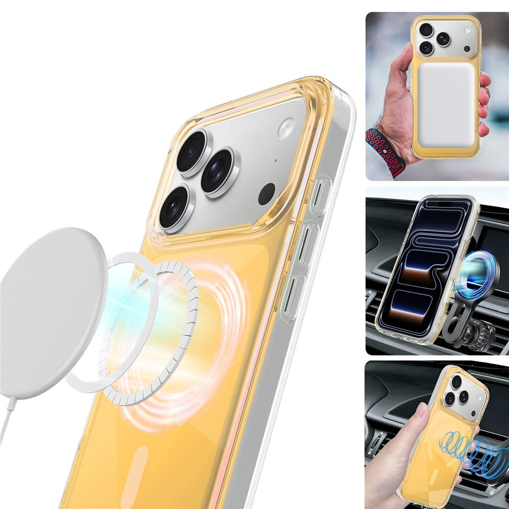 For iPhone 17 Pro Max Case Compatible with MagSafe Neon Gradient TPU+PC Shockproof Phone Cover