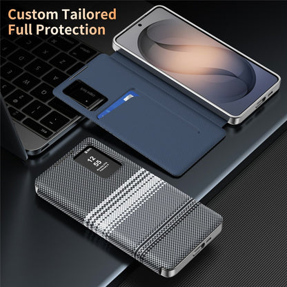 For Samsung Galaxy S26+ Case Card Slot View Window Gradient Color Checkered Pattern Leather Phone Cover