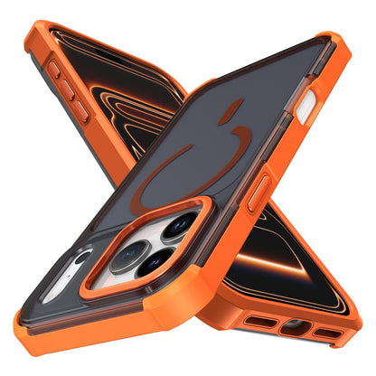 For iPhone 17 Pro Max Magnetic Case Electroplated Frame Skin-touch TPU+PC Phone Cover