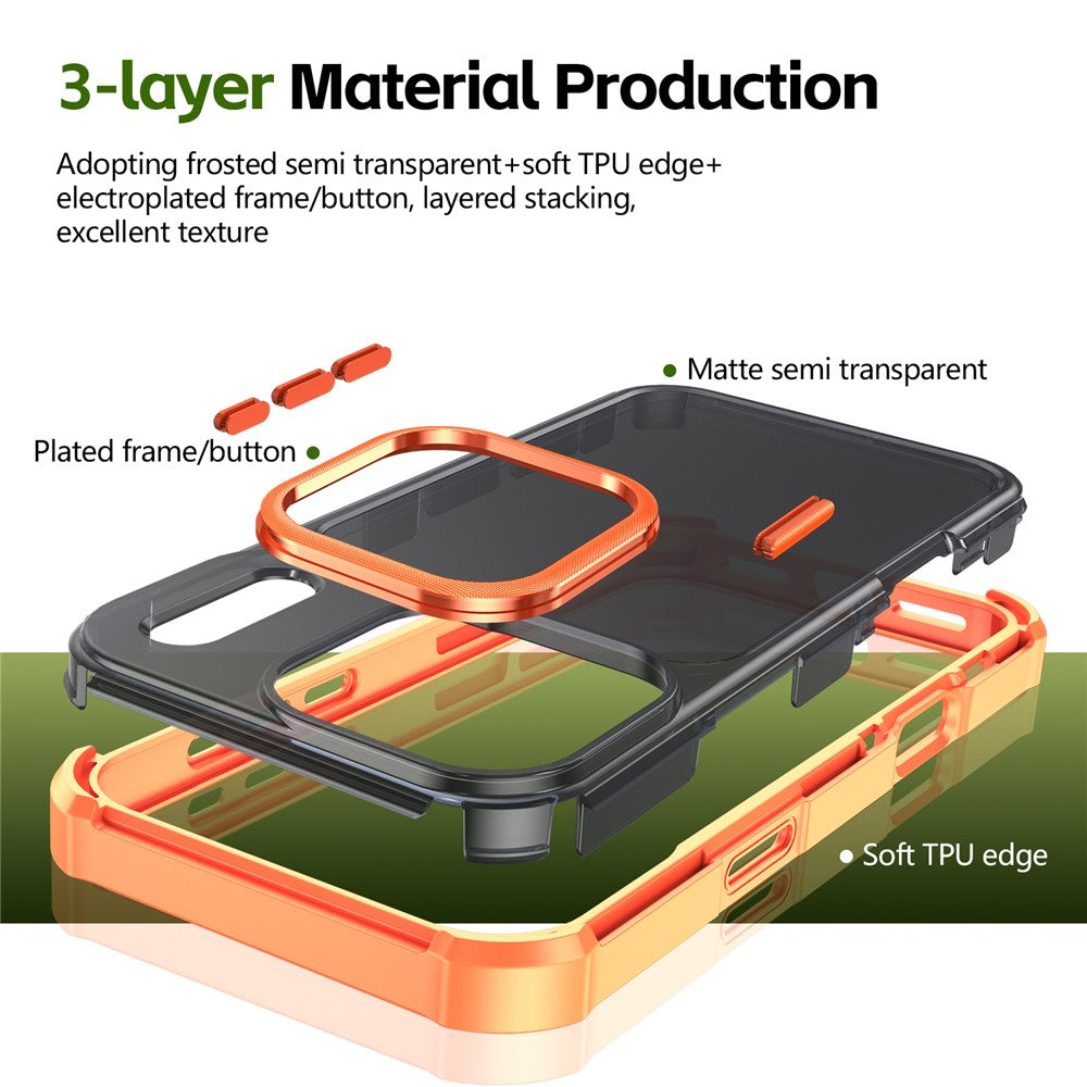 For iPhone 17 Pro Max Magnetic Case Electroplated Frame Skin-touch TPU+PC Phone Cover