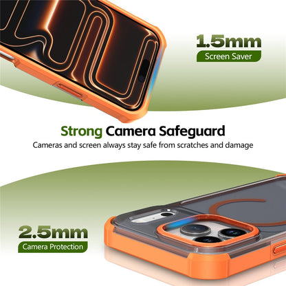 For iPhone 17 Pro Max Magnetic Case Electroplated Frame Skin-touch TPU+PC Phone Cover