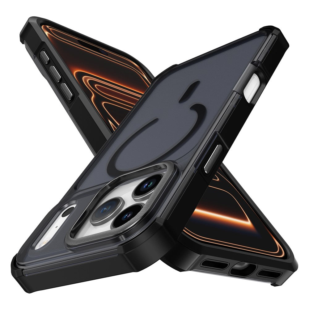 For iPhone 17 Pro Max Magnetic Case Electroplated Frame Skin-touch TPU+PC Phone Cover