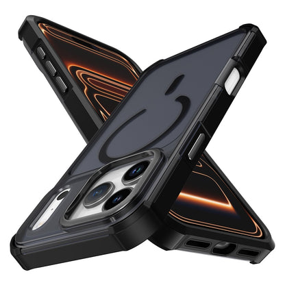 For iPhone 17 Pro Max Magnetic Case Electroplated Frame Skin-touch TPU+PC Phone Cover