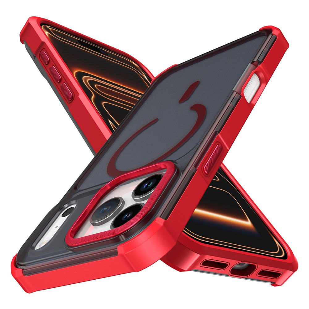 For iPhone 17 Pro Max Magnetic Case Electroplated Frame Skin-touch TPU+PC Phone Cover