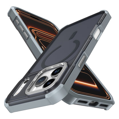 For iPhone 17 Pro Max Magnetic Case Electroplated Frame Skin-touch TPU+PC Phone Cover
