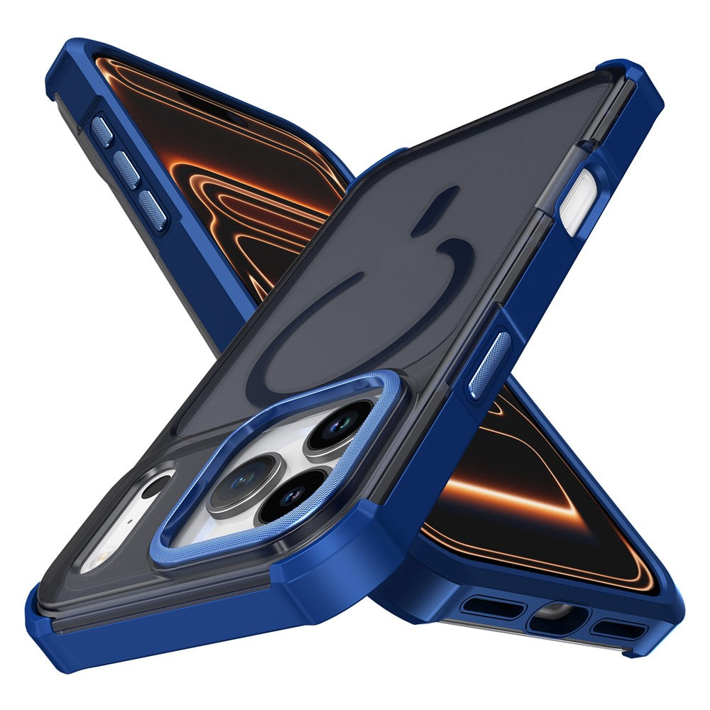 For iPhone 17 Pro Max Magnetic Case Electroplated Frame Skin-touch TPU+PC Phone Cover