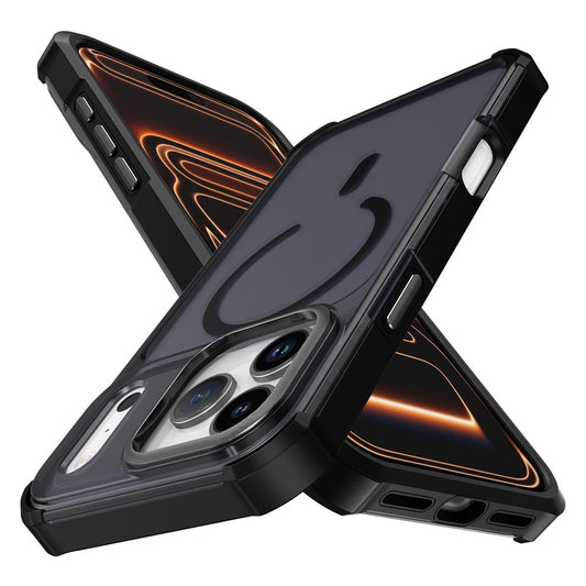 For iPhone 17 Pro Magnetic Case Electroplated Frame Skin-touch TPU+PC Phone Cover