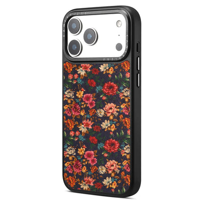 For iPhone 17 Pro Magnetic Case Floral Pattern PU Leather PC TPU Shockproof Cover