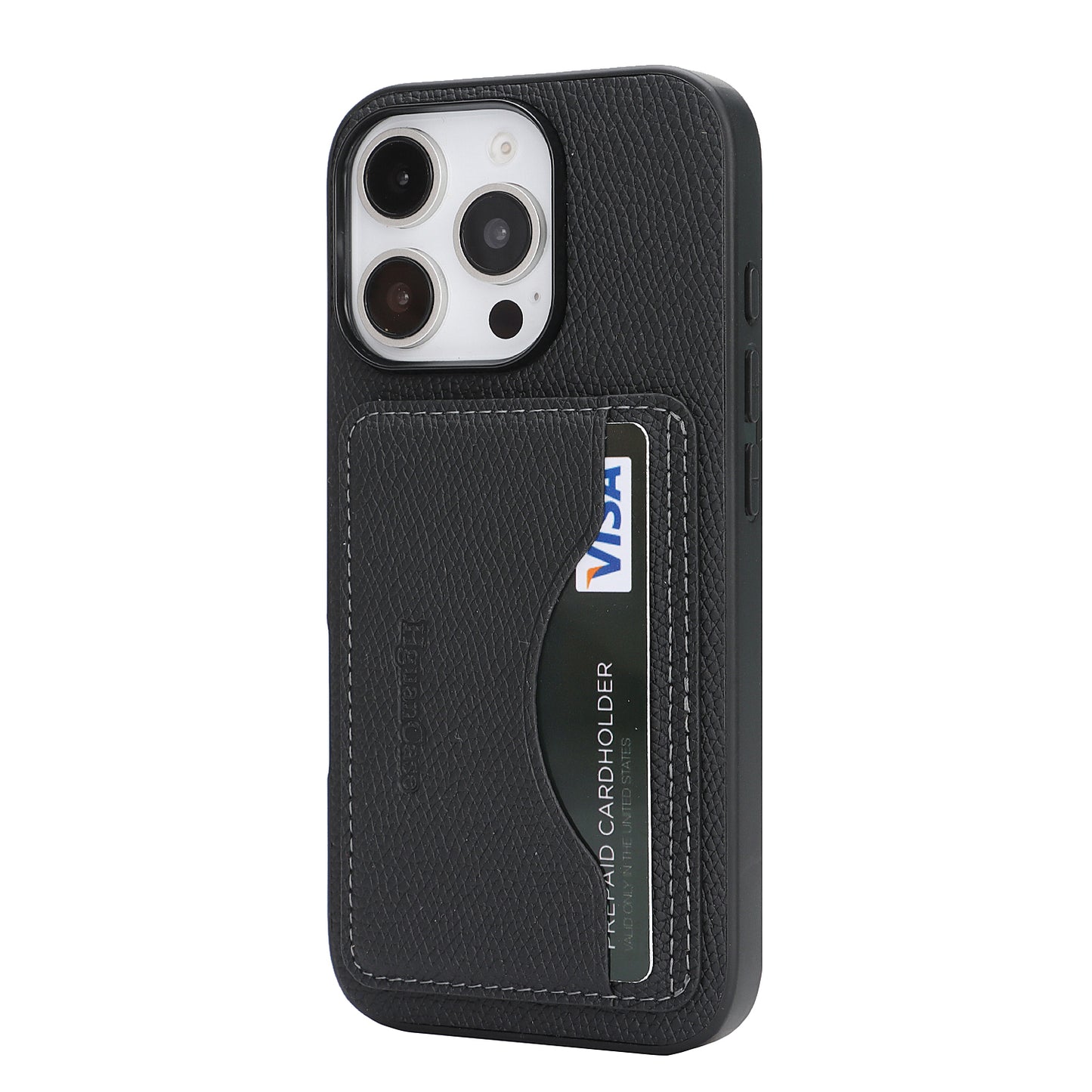For iPhone 16 Pro Max HGUANCASE Case Vintage Leather TPU Phone Cover with Magnetic Card Holder Kickstand
