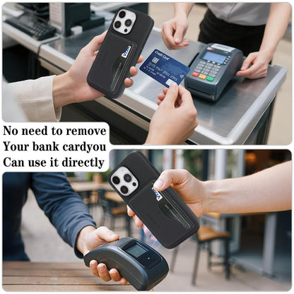 For iPhone 16 Pro Max HGUANCASE Case Vintage Leather TPU Phone Cover with Magnetic Card Holder Kickstand