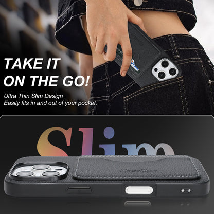 For iPhone 16 Pro Max HGUANCASE Case Vintage Leather TPU Phone Cover with Magnetic Card Holder Kickstand