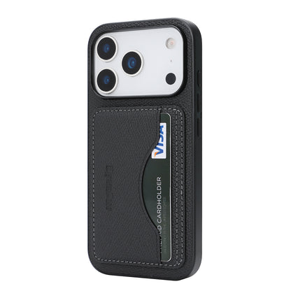 For iPhone 17 Pro HGUANCASE Case Vintage Leather TPU Phone Cover with Magnetic Card Holder Kickstand