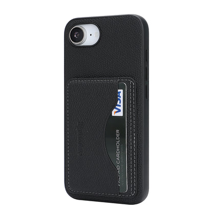 For iPhone 16e / iPhone 17e HGUANCASE Case Vintage Leather TPU Phone Cover with Magnetic Card Holder Kickstand