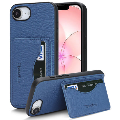 For iPhone 16e / iPhone 17e HGUANCASE Case Vintage Leather TPU Phone Cover with Magnetic Card Holder Kickstand