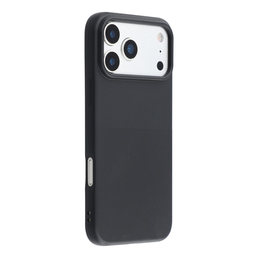 For iPhone 17 Pro Phone Case Dotted Texture Fiber Lining TPU Shockproof Cover  (Big Lens Hole)