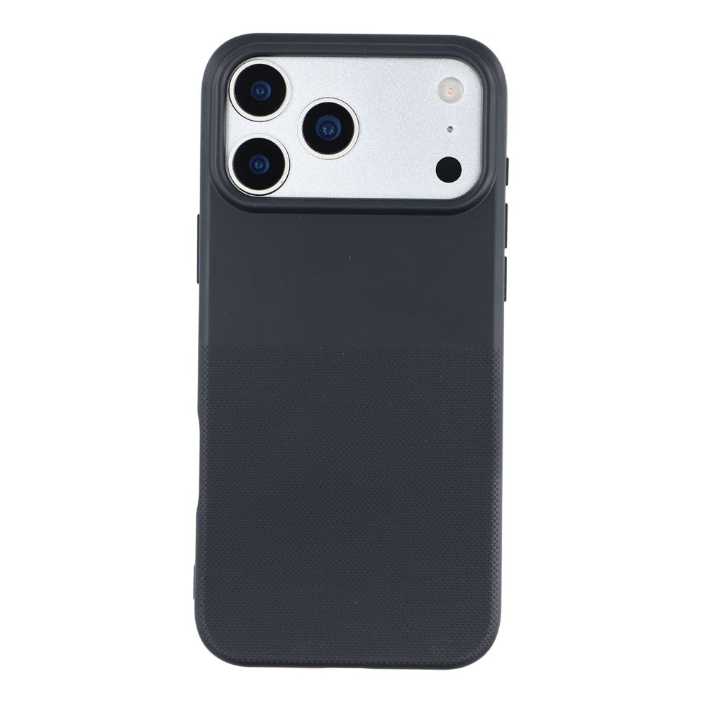 For iPhone 17 Pro Phone Case Dotted Texture Fiber Lining TPU Shockproof Cover  (Big Lens Hole)