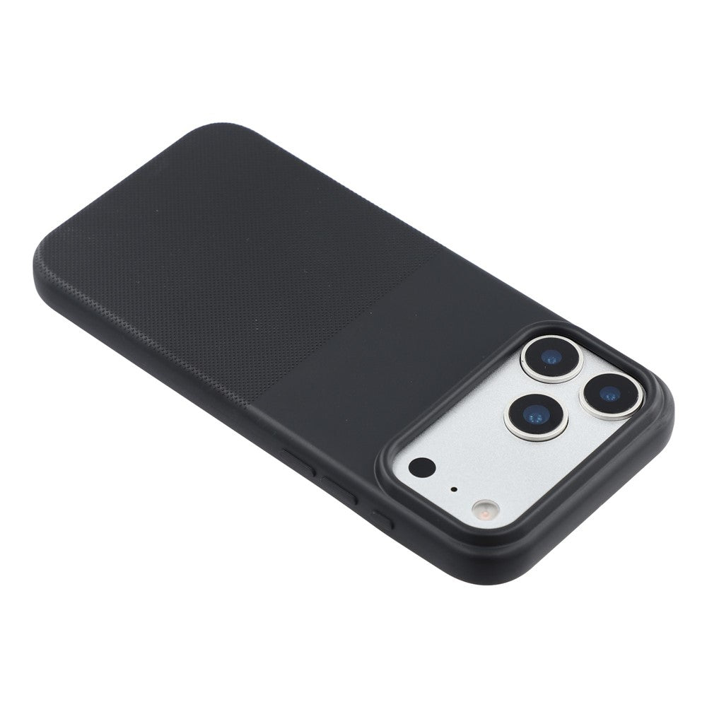 For iPhone 17 Pro Phone Case Dotted Texture Fiber Lining TPU Shockproof Cover  (Big Lens Hole)
