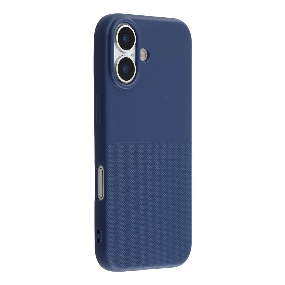 For iPhone 16 Phone Case Dotted Texture Fiber Lining TPU Shockproof Cover  (Big Lens Hole)