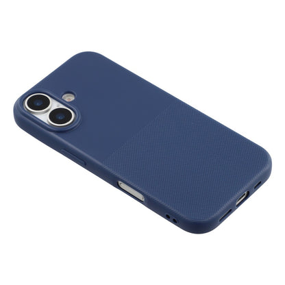 For iPhone 16 Phone Case Dotted Texture Fiber Lining TPU Shockproof Cover  (Big Lens Hole)