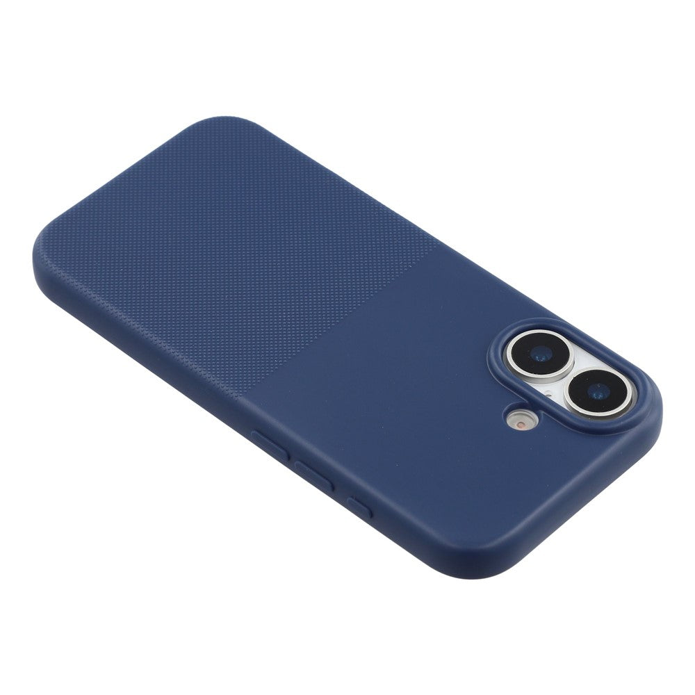 For iPhone 16 Phone Case Dotted Texture Fiber Lining TPU Shockproof Cover  (Big Lens Hole)