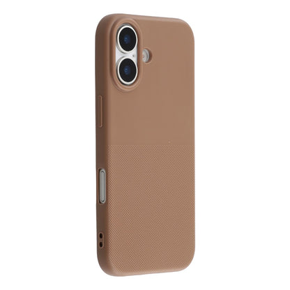 For iPhone 16 Phone Case Dotted Texture Fiber Lining TPU Shockproof Cover  (Big Lens Hole)