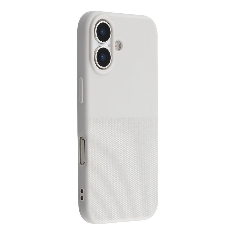 For iPhone 16 Phone Case Dotted Texture Fiber Lining TPU Shockproof Cover  (Big Lens Hole)