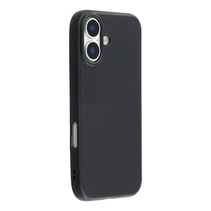 For iPhone 16 Phone Case Dotted Texture Fiber Lining TPU Shockproof Cover  (Big Lens Hole)