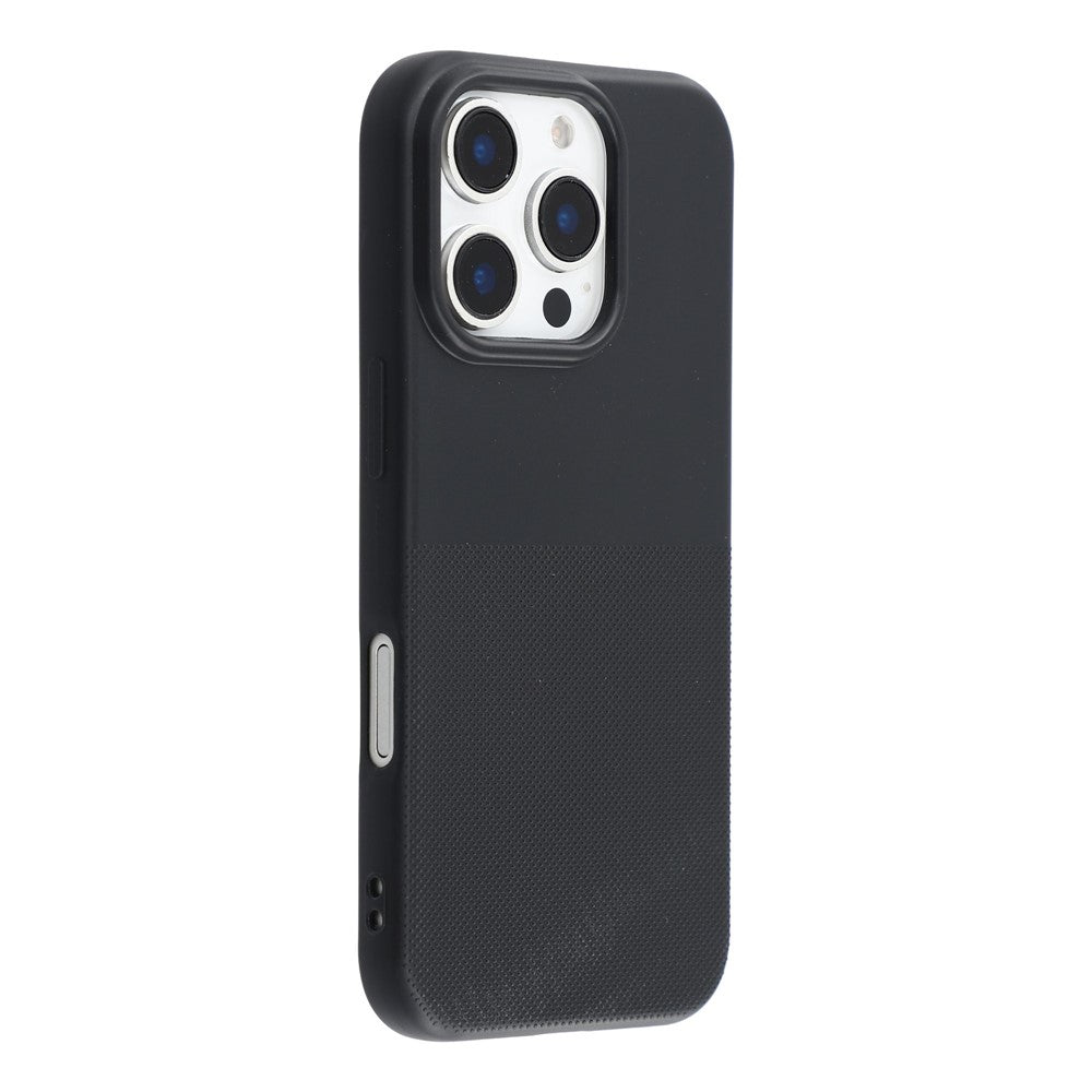For iPhone 16 Pro Phone Case Dotted Texture Fiber Lining TPU Shockproof Cover  (Big Lens Hole)