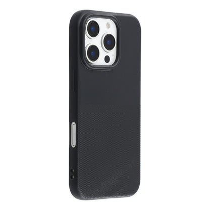 For iPhone 16 Pro Phone Case Dotted Texture Fiber Lining TPU Shockproof Cover  (Big Lens Hole)