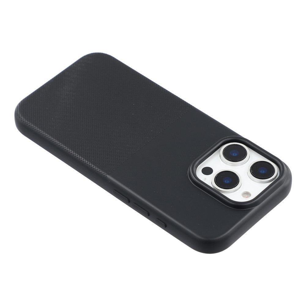 For iPhone 16 Pro Phone Case Dotted Texture Fiber Lining TPU Shockproof Cover  (Big Lens Hole)