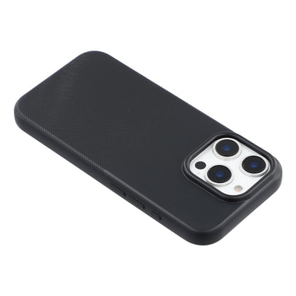 For iPhone 16 Pro Phone Case Dotted Texture Fiber Lining TPU Shockproof Cover  (Big Lens Hole)