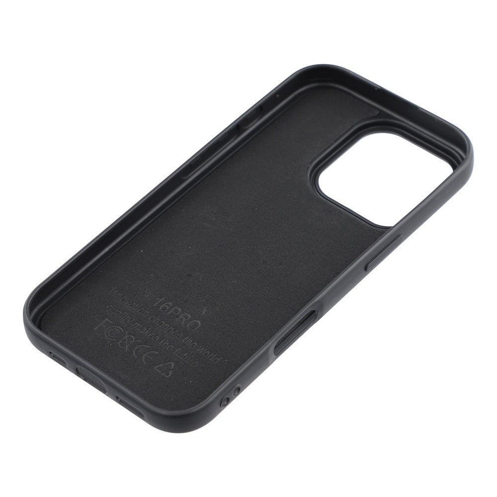 For iPhone 16 Pro Phone Case Dotted Texture Fiber Lining TPU Shockproof Cover  (Big Lens Hole)