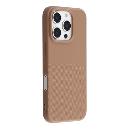 For iPhone 16 Pro Phone Case Dotted Texture Fiber Lining TPU Shockproof Cover  (Big Lens Hole)