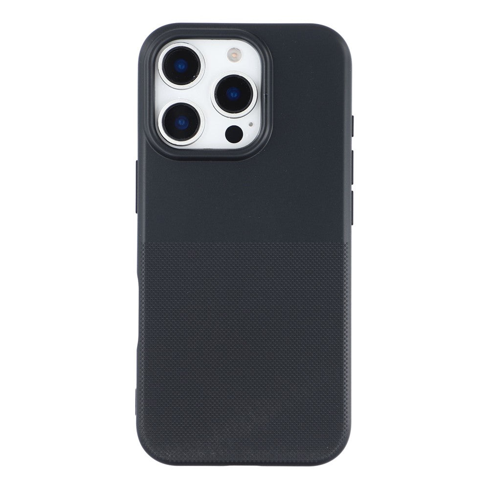 For iPhone 16 Pro Max Phone Case Dotted Texture Fiber Lining TPU Shockproof Cover  (Big Lens Hole)