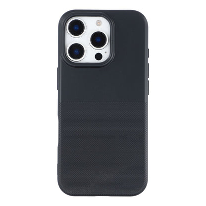 For iPhone 16 Pro Max Phone Case Dotted Texture Fiber Lining TPU Shockproof Cover  (Big Lens Hole)