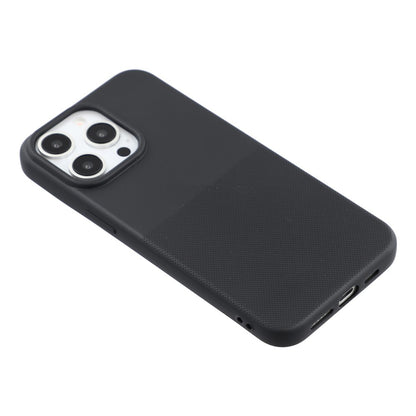 For iPhone 15 Pro Max Phone Case Dotted Texture Fiber Lining TPU Shockproof Cover  (Big Lens Hole)