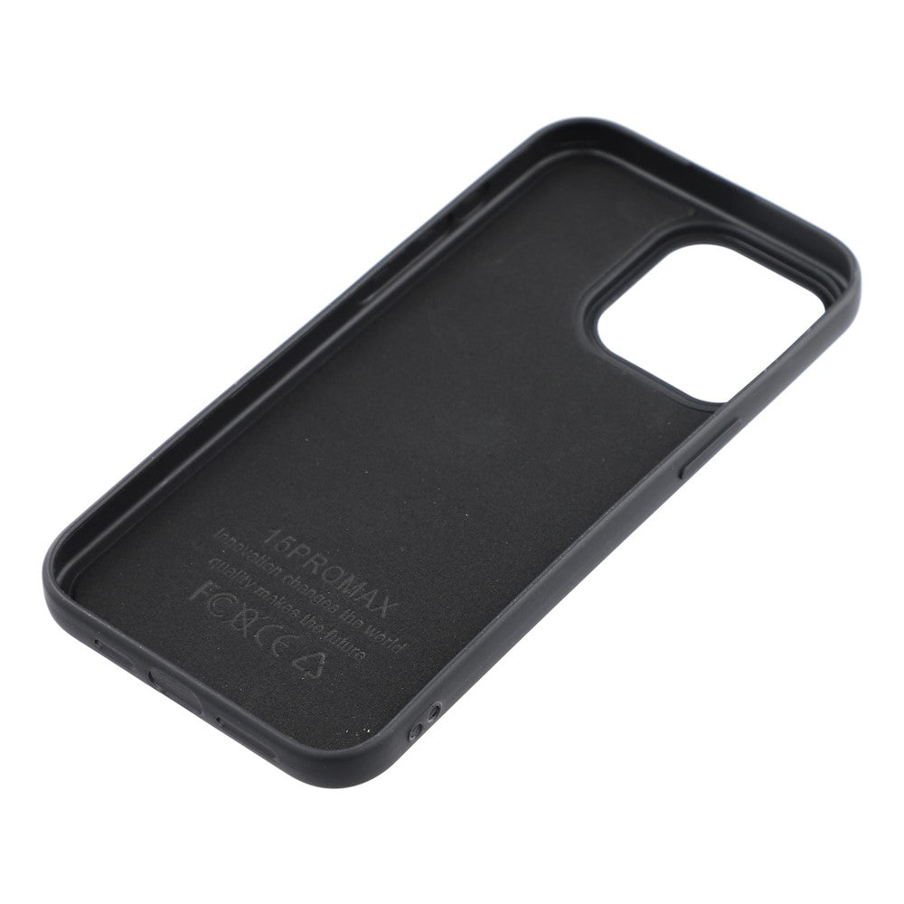 For iPhone 15 Pro Max Phone Case Dotted Texture Fiber Lining TPU Shockproof Cover  (Big Lens Hole)