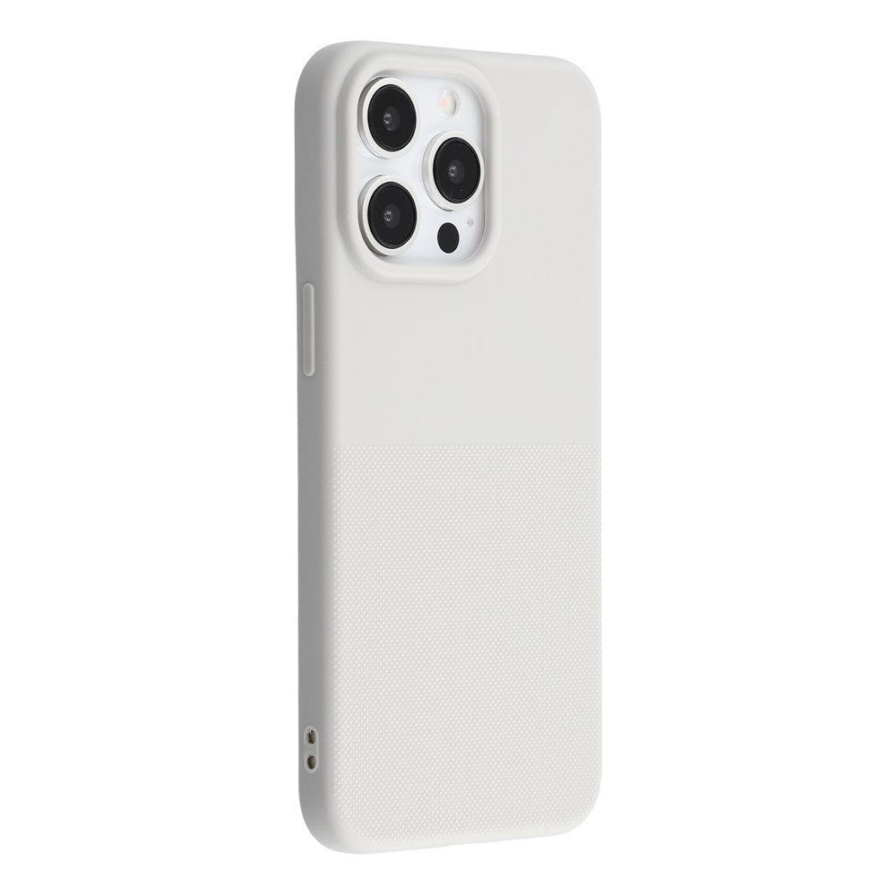 For iPhone 15 Pro Phone Case Dotted Texture Fiber Lining TPU Shockproof Cover  (Big Lens Hole)