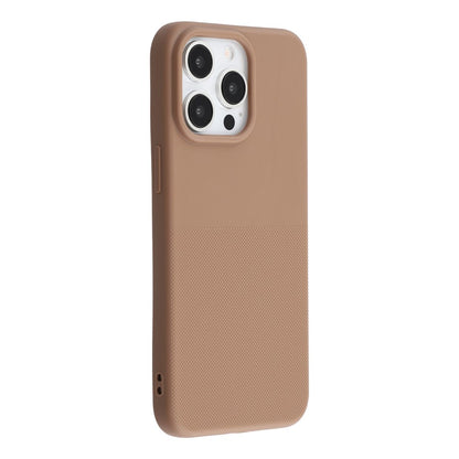 For iPhone 15 Pro Phone Case Dotted Texture Fiber Lining TPU Shockproof Cover  (Big Lens Hole)