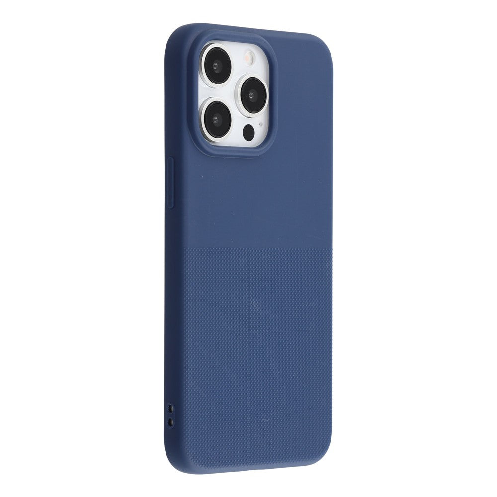 For iPhone 15 Pro Phone Case Dotted Texture Fiber Lining TPU Shockproof Cover  (Big Lens Hole)