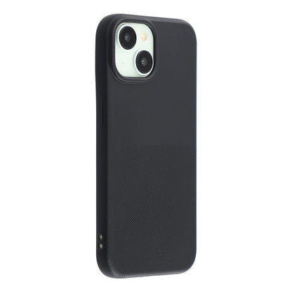 For iPhone 15 Phone Case Dotted Texture Fiber Lining TPU Shockproof Cover  (Big Lens Hole)