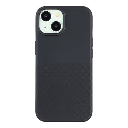 For iPhone 15 Phone Case Dotted Texture Fiber Lining TPU Shockproof Cover  (Big Lens Hole)