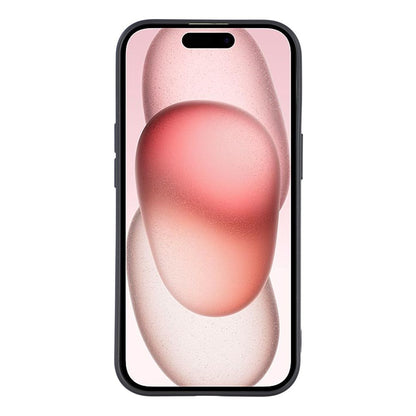 For iPhone 15 Phone Case Dotted Texture Fiber Lining TPU Shockproof Cover  (Big Lens Hole)
