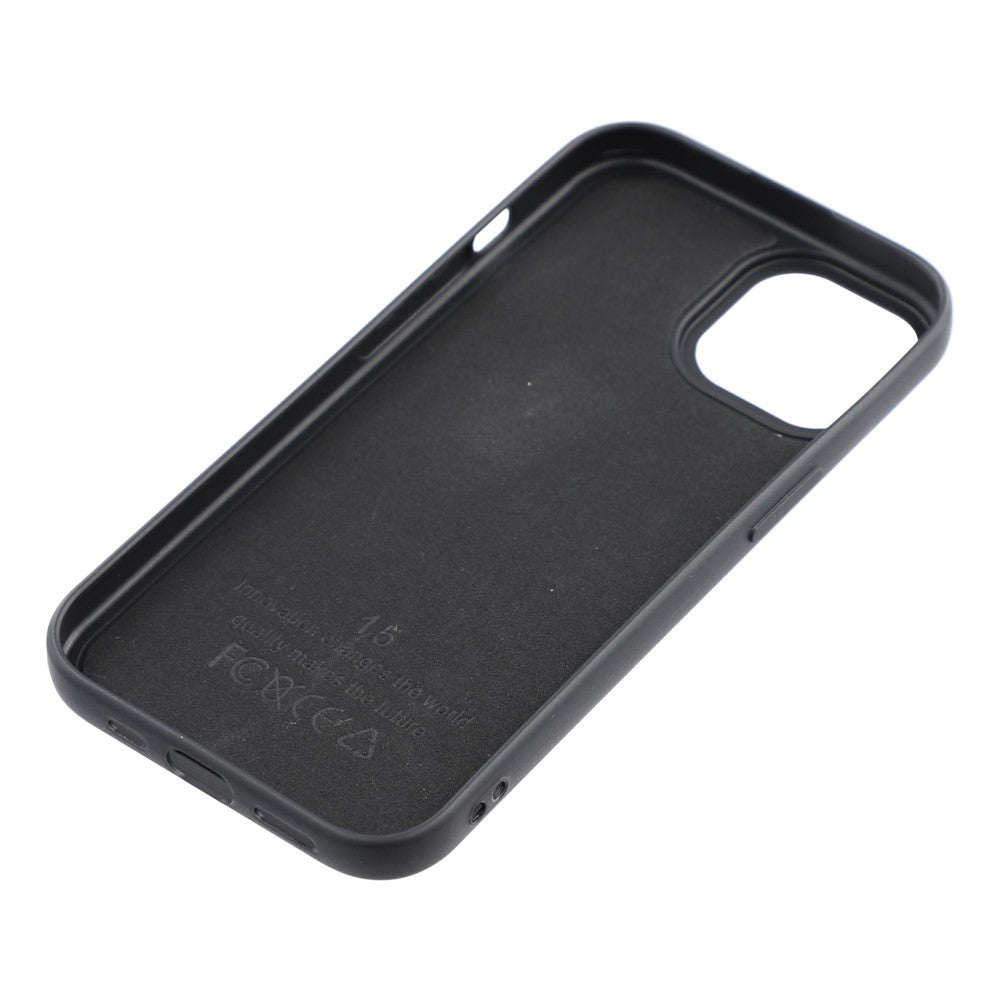 For iPhone 15 Phone Case Dotted Texture Fiber Lining TPU Shockproof Cover  (Big Lens Hole)