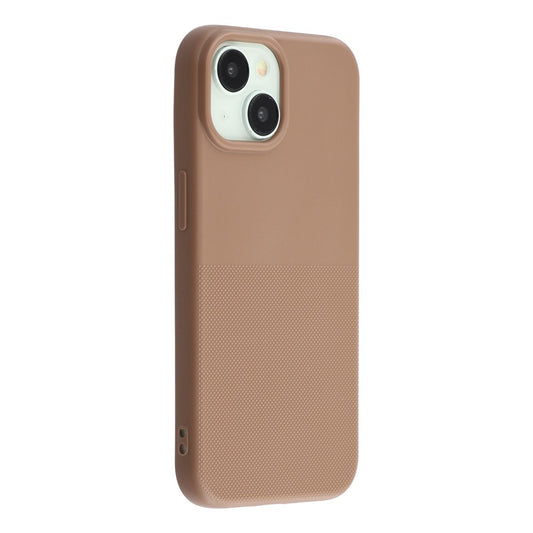 For iPhone 15 Phone Case Dotted Texture Fiber Lining TPU Shockproof Cover  (Big Lens Hole)